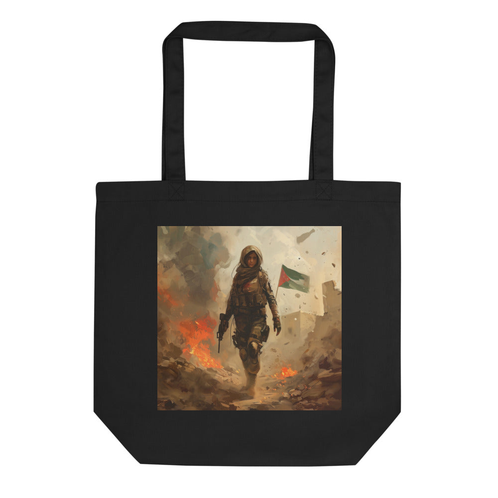 Palestine Resistance - Eco Tote Bag, Eco Tote Bag Black