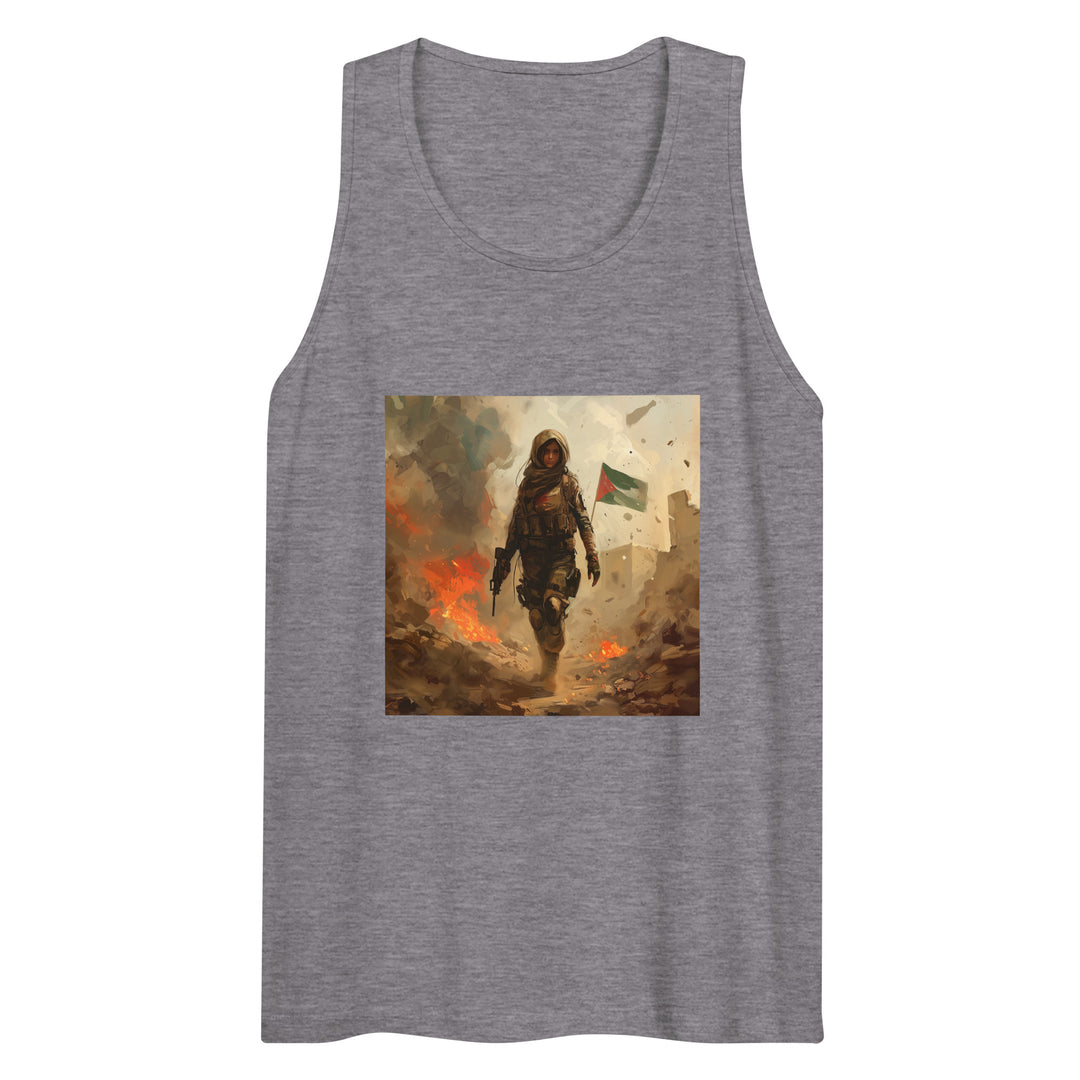 Palestine Resistance - Men’s Premium Tank Top, Mens Premium Tank Top Athletic Heather