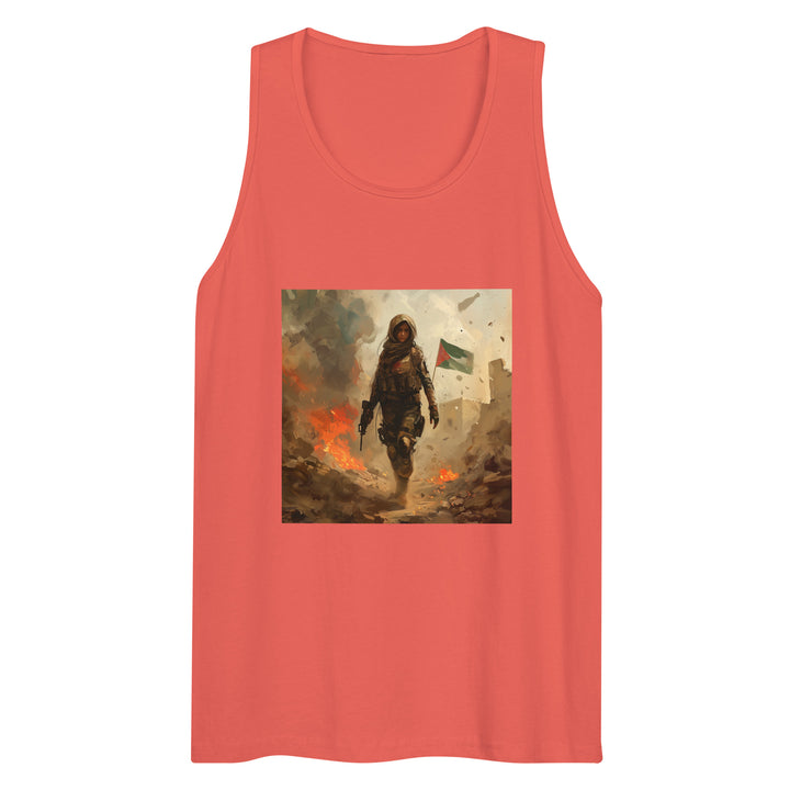 Palestine Resistance - Men’s Premium Tank Top, Mens Premium Tank Top Coral