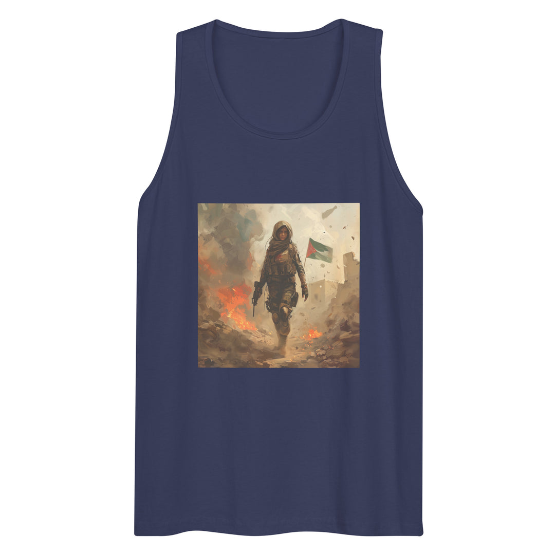 Palestine Resistance - Men’s Premium Tank Top, Mens Premium Tank Top Harbor Blue
