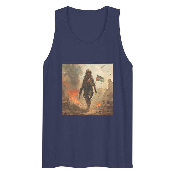 Palestine Resistance - Men’s Premium Tank Top, Mens Premium Tank Top Harbor Blue