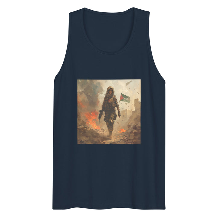 Palestine Resistance - Men’s Premium Tank Top, Mens Premium Tank Top Navy