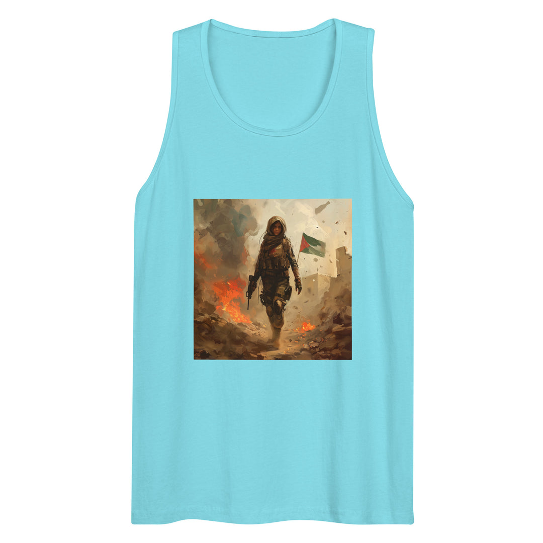 Palestine Resistance - Men’s Premium Tank Top, Mens Premium Tank Top Pacific Blue