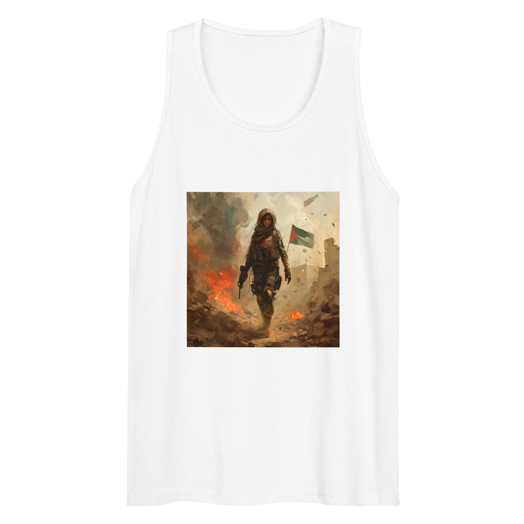 Palestine Resistance - Men’s Premium Tank Top, Mens Premium Tank Top White