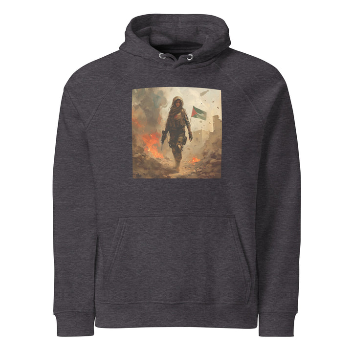 Palestine Resistance - Women’s Eco Raglan Hoodie, Eco Raglan Hoodie Charcoal Melange