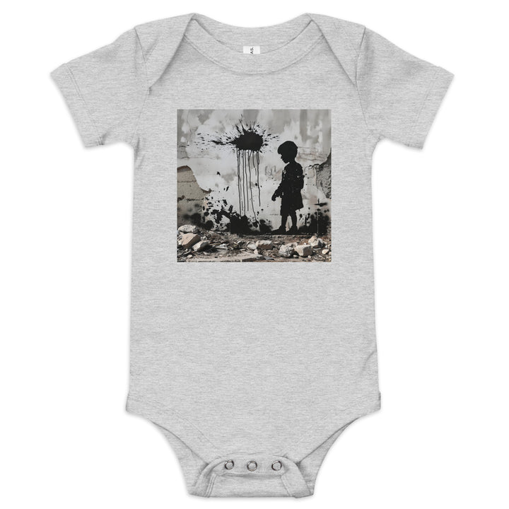 Palestine Wall - Baby Short Sleeve One Piece, Heather