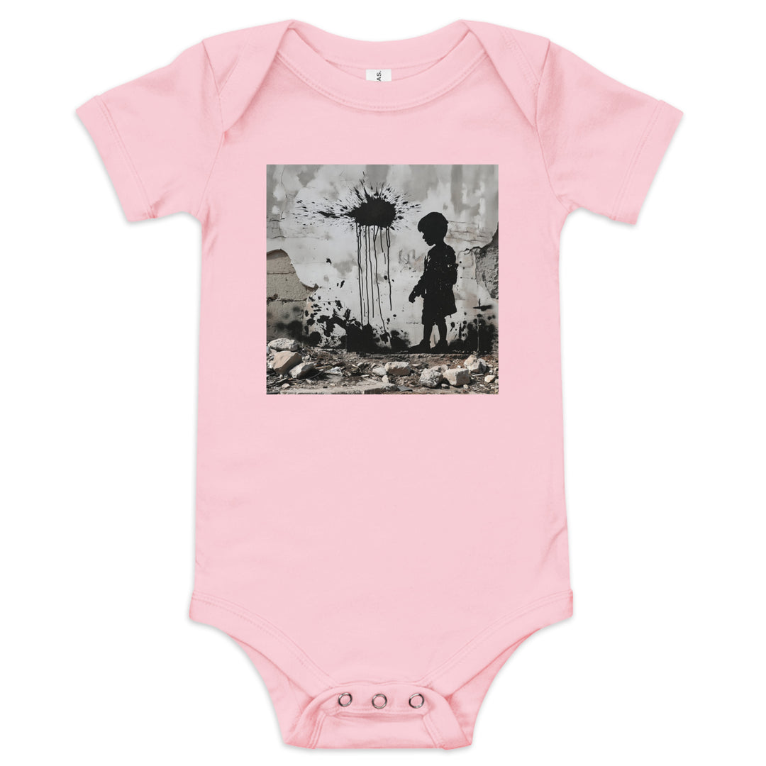 Palestine Wall - Baby Short Sleeve One Piece, Pink