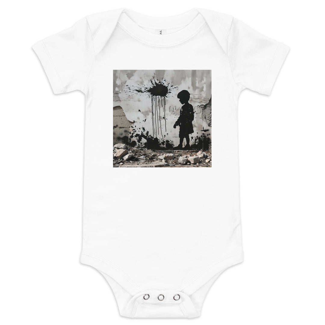 Palestine Wall - Baby Short Sleeve One Piece, White