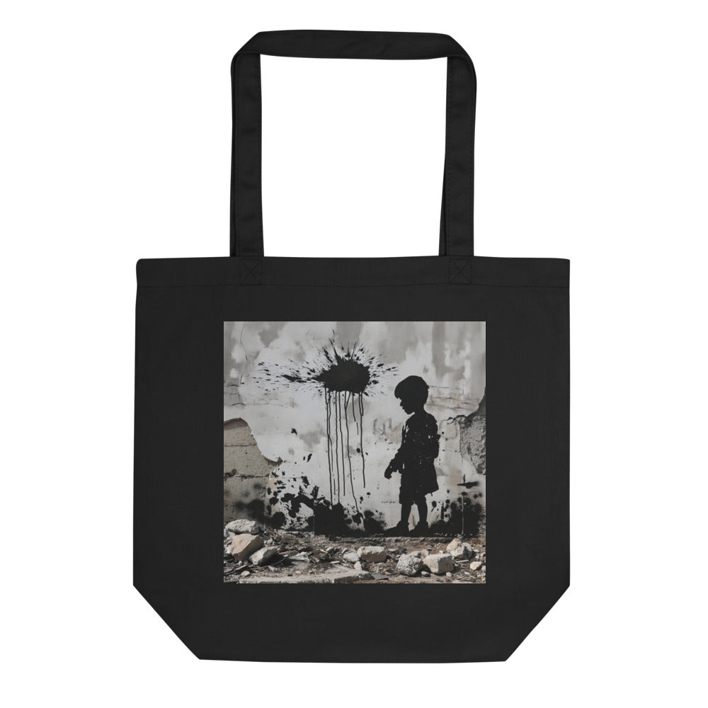 Palestine Wall - Eco Tote Bag, Eco Tote Bag Black