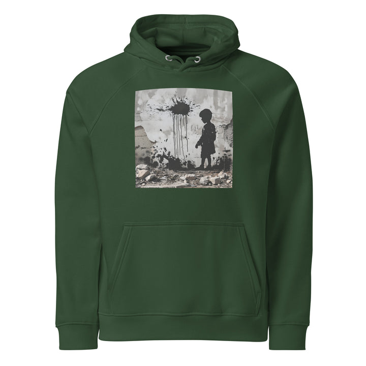 Palestine Wall - Men’s Eco Raglan Hoodie, Eco Raglan Hoodie Bottle Green