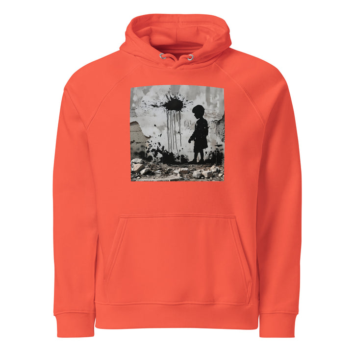 Palestine Wall - Men’s Eco Raglan Hoodie, Eco Raglan Hoodie Burnt Orange