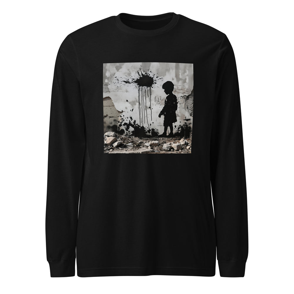 Palestine Wall - Men’s Long Sleeve Shirt, Black