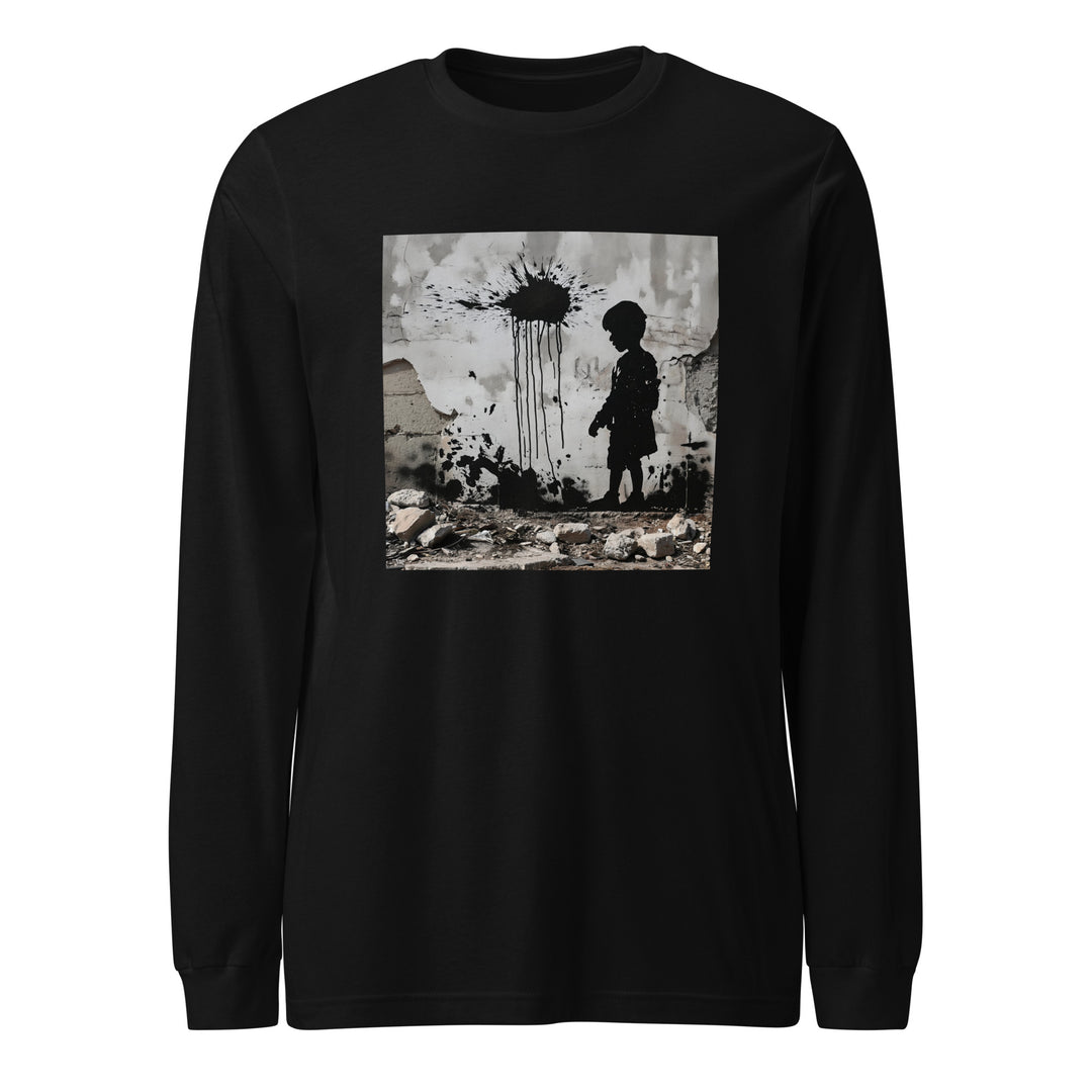 Palestine Wall - Men’s Long Sleeve Shirt, Black