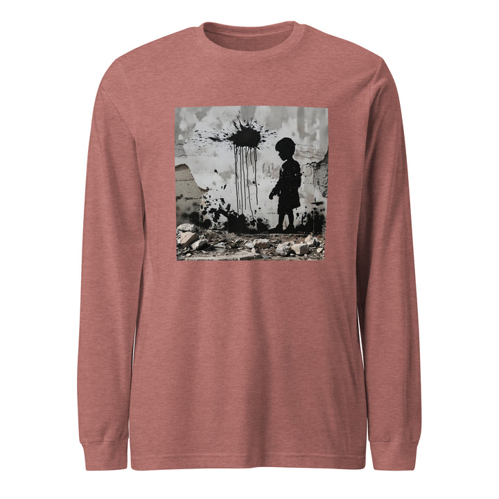 Palestine Wall - Men’s Long Sleeve Shirt, Heather Mauve