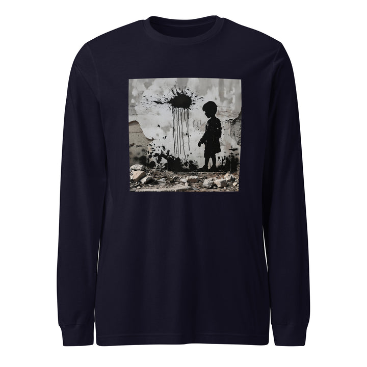 Palestine Wall - Men’s Long Sleeve Shirt, Navy