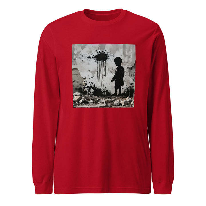 Palestine Wall - Men’s Long Sleeve Shirt, Red