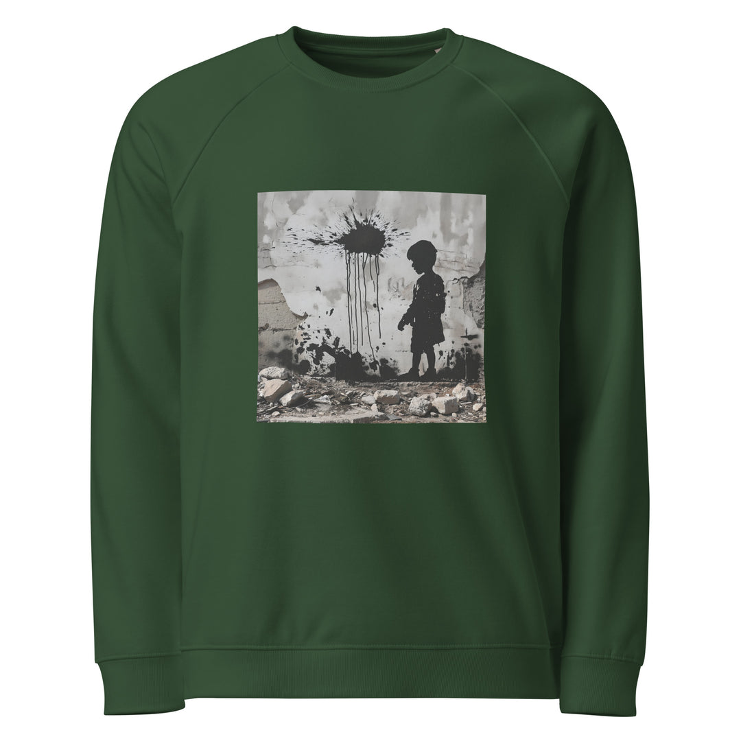 Palestine Wall - Men’s Organic Raglan Sweatshirt, Green