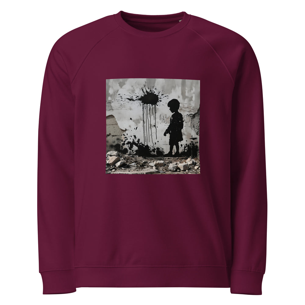 Palestine Wall - Men’s Organic Raglan Sweatshirt, Burgundy