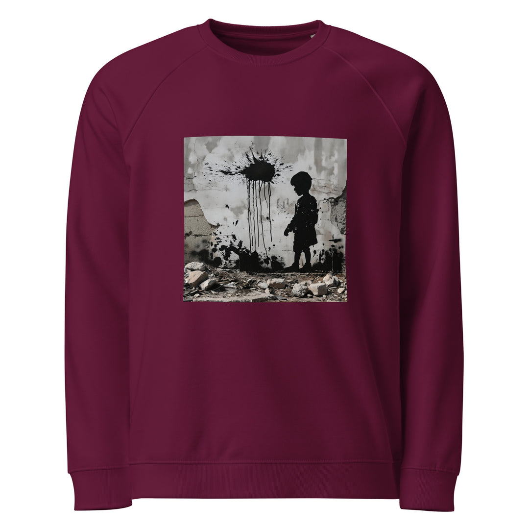 Palestine Wall - Men’s Organic Raglan Sweatshirt, Burgundy