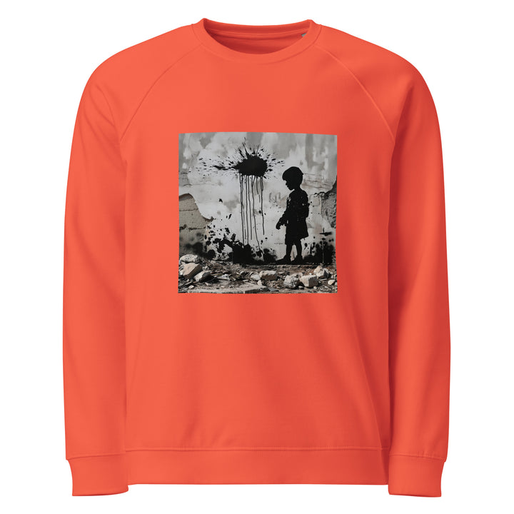 Palestine Wall - Men’s Organic Raglan Sweatshirt, Burnt Orange