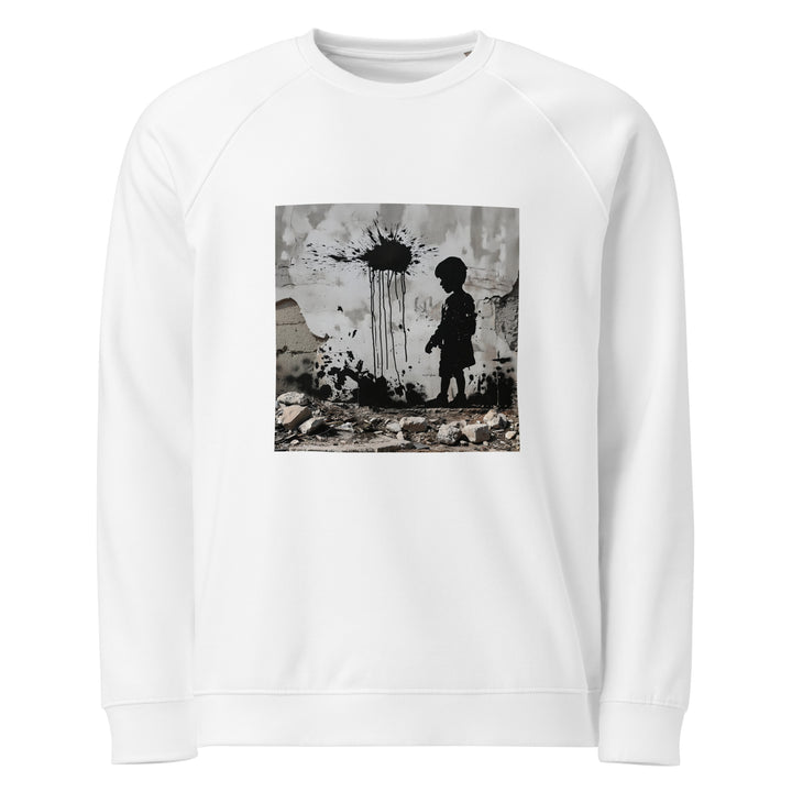 Palestine Wall - Men’s Organic Raglan Sweatshirt, White