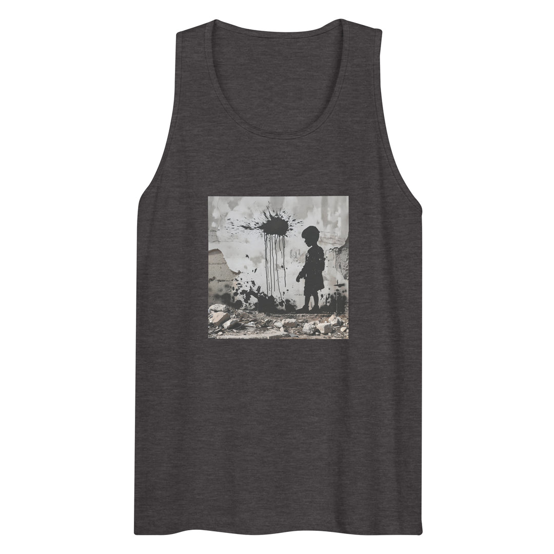 Palestine Wall - Men’s Premium Tank Top, Mens Premium Tank Top Charcoal Heather