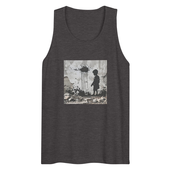 Palestine Wall - Men’s Premium Tank Top, Mens Premium Tank Top Charcoal Heather