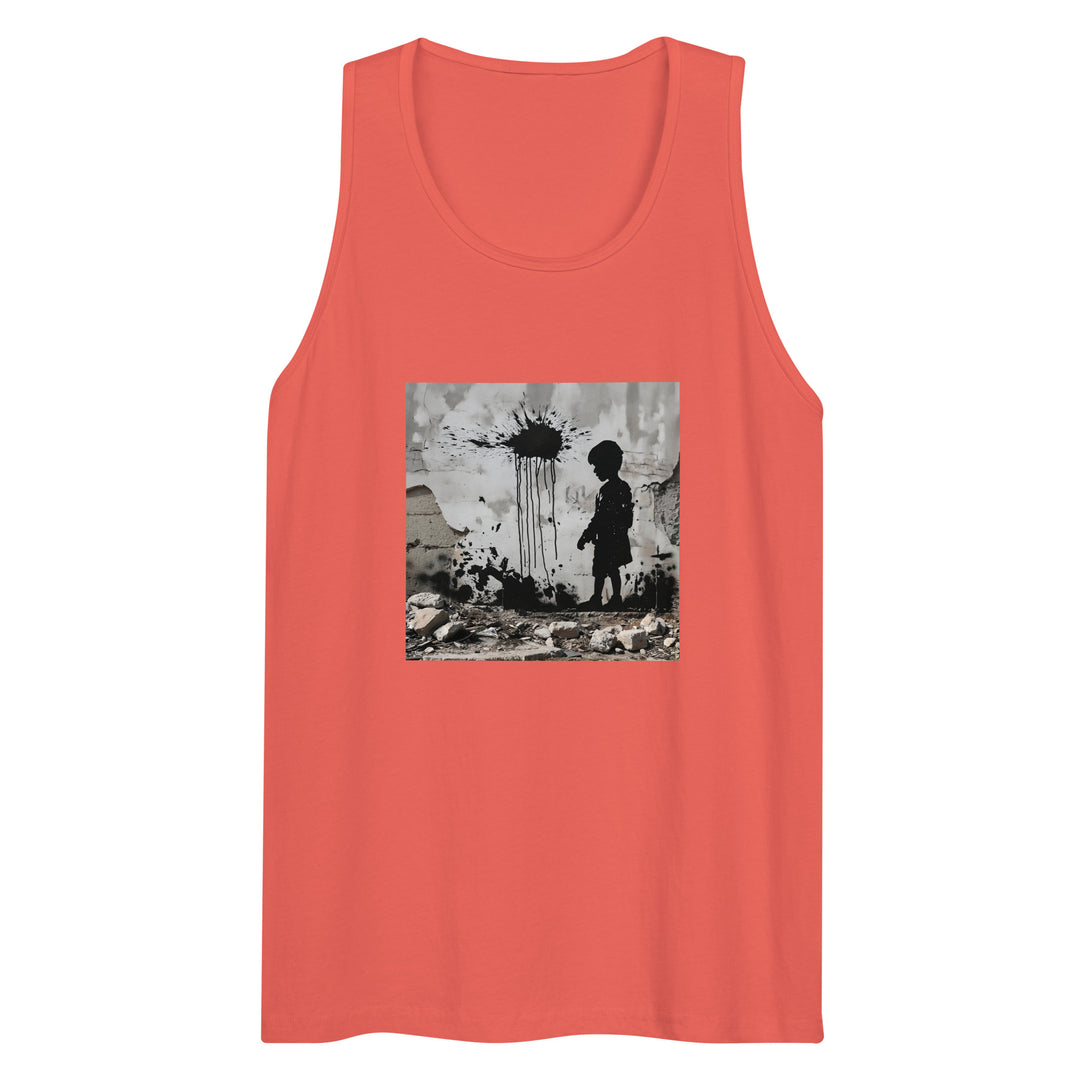 Palestine Wall - Men’s Premium Tank Top, Mens Premium Tank Top Coral