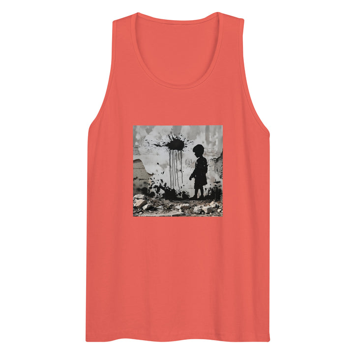 Palestine Wall - Men’s Premium Tank Top, Mens Premium Tank Top Coral