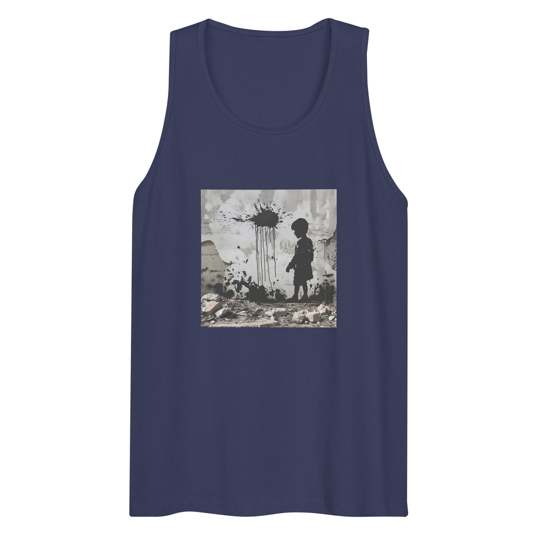 Palestine Wall - Men’s Premium Tank Top, Mens Premium Tank Top Harbor Blue