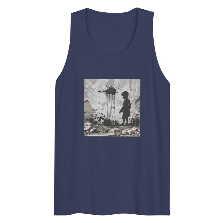 Palestine Wall - Men’s Premium Tank Top, Mens Premium Tank Top Harbor Blue