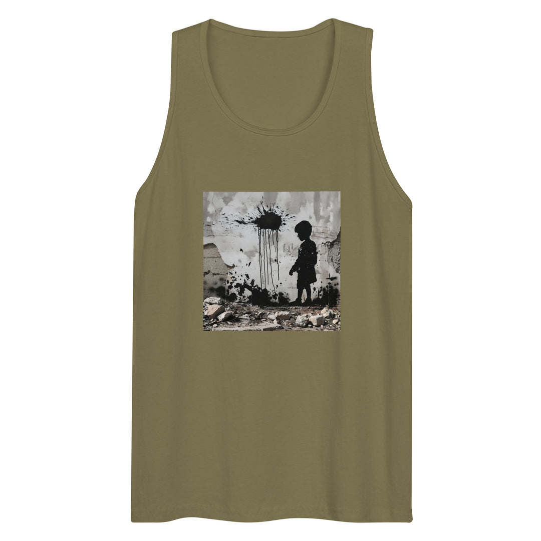 Palestine Wall - Men’s Premium Tank Top, Mens Premium Tank Top Military Green