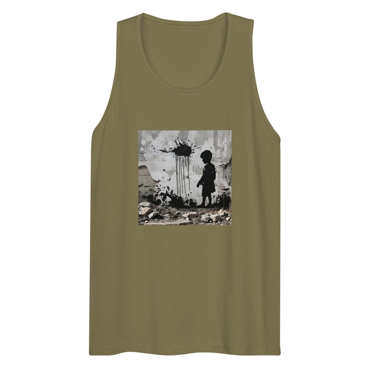 Palestine Wall - Men’s Premium Tank Top, Mens Premium Tank Top Military Green