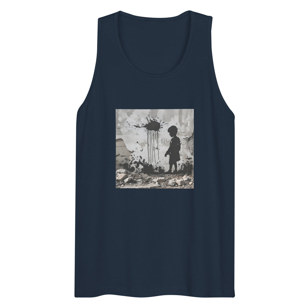 Palestine Wall - Men’s Premium Tank Top, Mens Premium Tank Top Navy