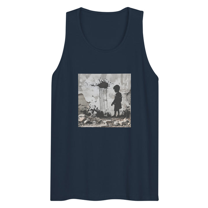 Palestine Wall - Men’s Premium Tank Top, Mens Premium Tank Top Navy