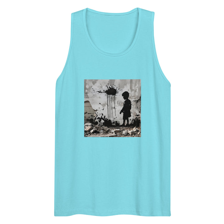 Palestine Wall - Men’s Premium Tank Top, Mens Premium Tank Top Pacific Blue