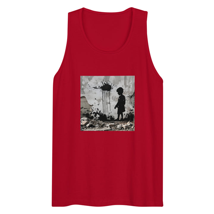 Palestine Wall - Men’s Premium Tank Top, Mens Premium Tank Top Red