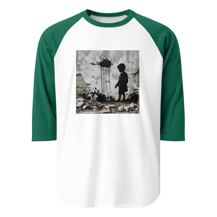 Palestine Wall - Men’s ¾ Sleeve Raglan Shirt, 34 Sleeve Raglan Shirt White Kelly