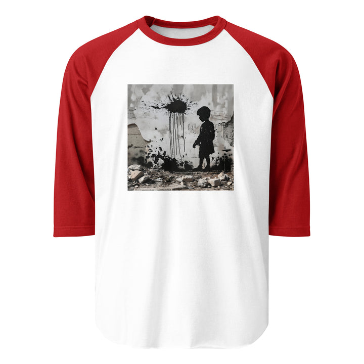 Palestine Wall - Men’s ¾ Sleeve Raglan Shirt, 34 Sleeve Raglan Shirt White Red