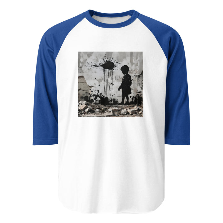 Palestine Wall - Men’s ¾ Sleeve Raglan Shirt, 34 Sleeve Raglan Shirt White Royal