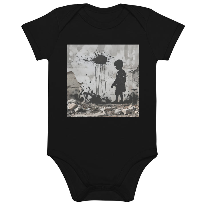 Palestine Wall - Organic Cotton Baby Bodysuit, Cotton Baby Bodysuit Black