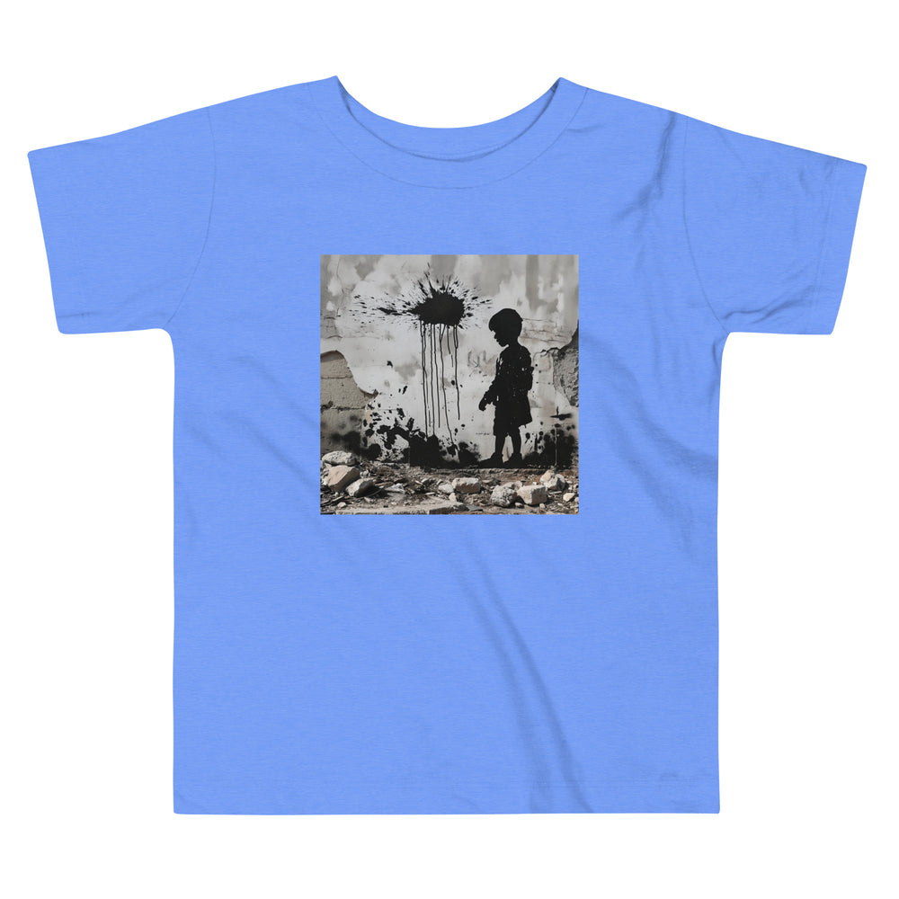 Palestine Wall - Toddler Short Sleeve Tee, Heather Columbia Blue