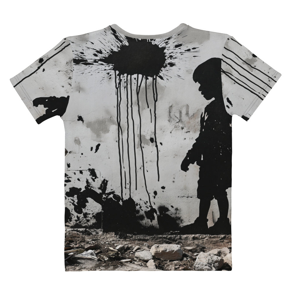 Palestine Wall - Women’s All-Over T-Shirt, Womens Crew Neck T Shirt White