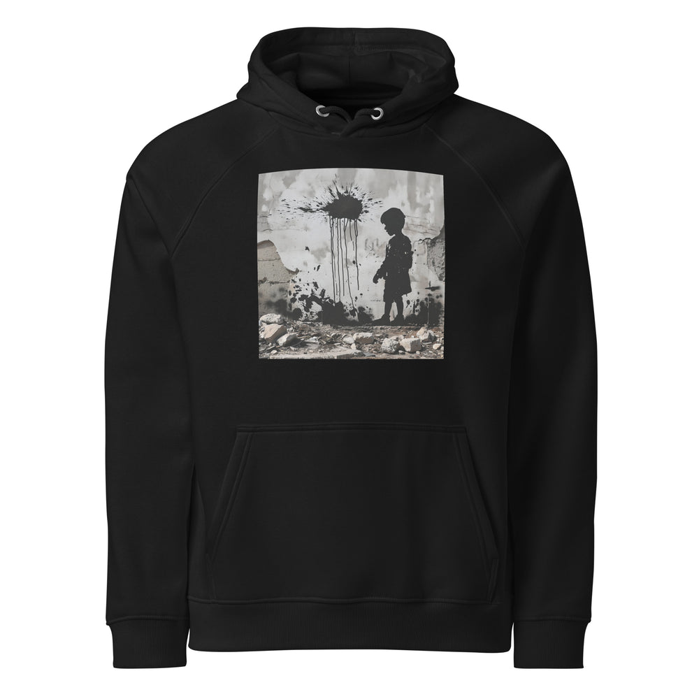 Palestine Wall - Women’s Eco Raglan Hoodie, Eco Raglan Hoodie Black