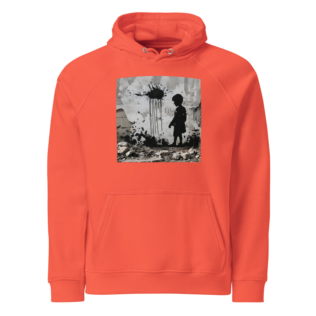 Palestine Wall - Women’s Eco Raglan Hoodie, Eco Raglan Hoodie Burnt Orange