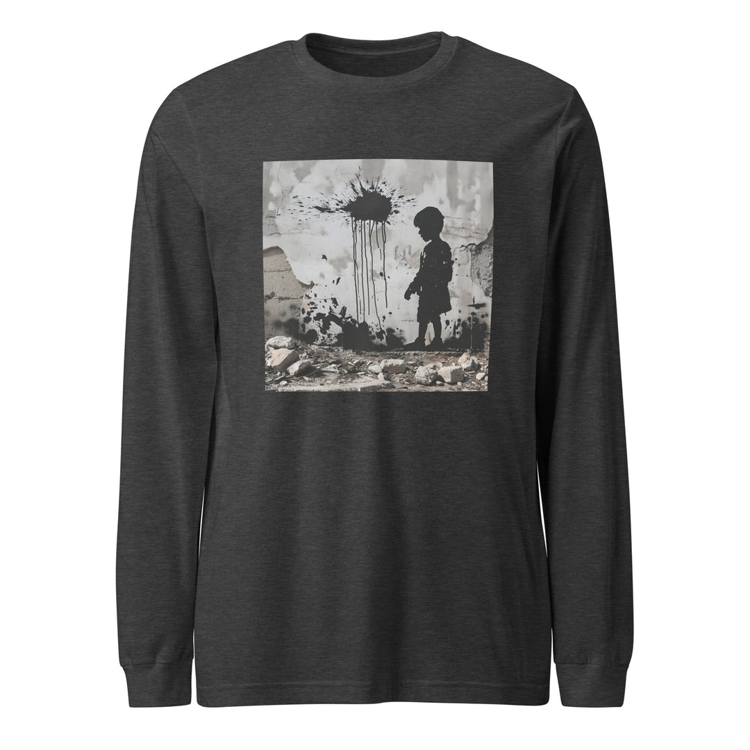 Palestine Wall - Women’s Long Sleeve Tee, Dark Grey Heather