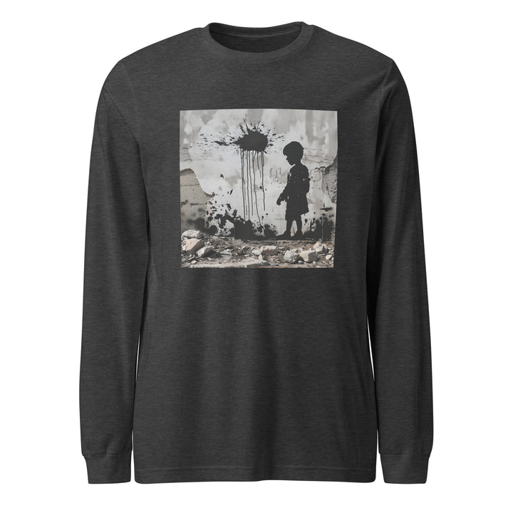 Palestine Wall - Women’s Long Sleeve Tee, Dark Grey Heather
