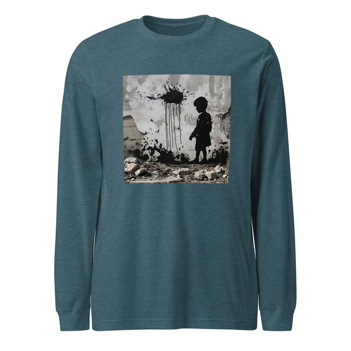Palestine Wall - Women’s Long Sleeve Tee, Heather Deep Teal