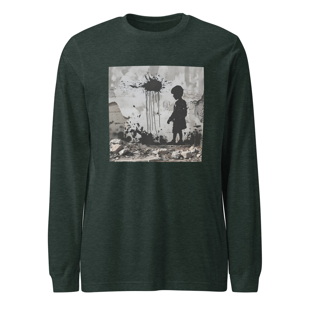Palestine Wall - Women’s Long Sleeve Tee, Heather Forest