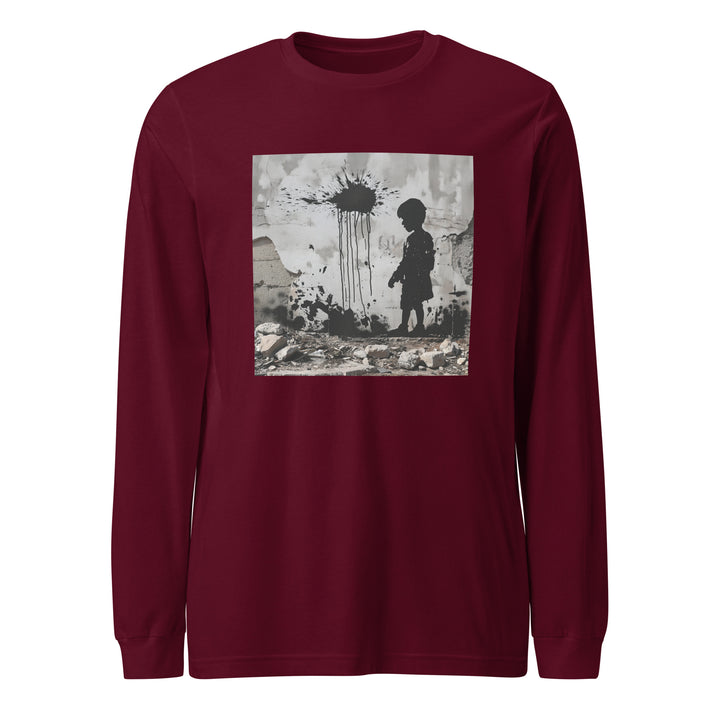 Palestine Wall - Women’s Long Sleeve Tee, Maroon
